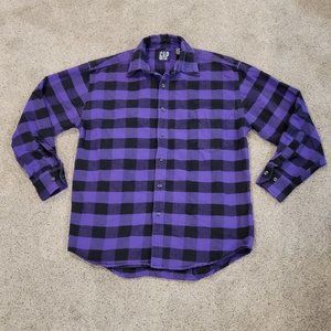Vintage Gap Unisex Purple Plaid Soft Flannel Shirt  Men's Size S